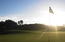golf flag and sunrise